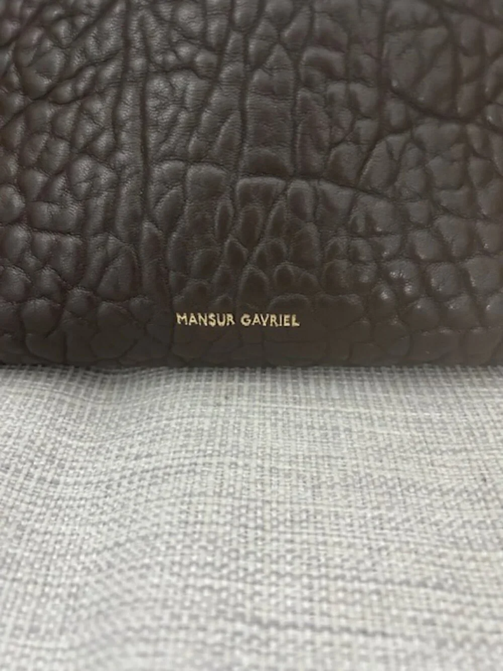 Mansur Gavriel Croc Embossed Leather Tote – Dark Brown